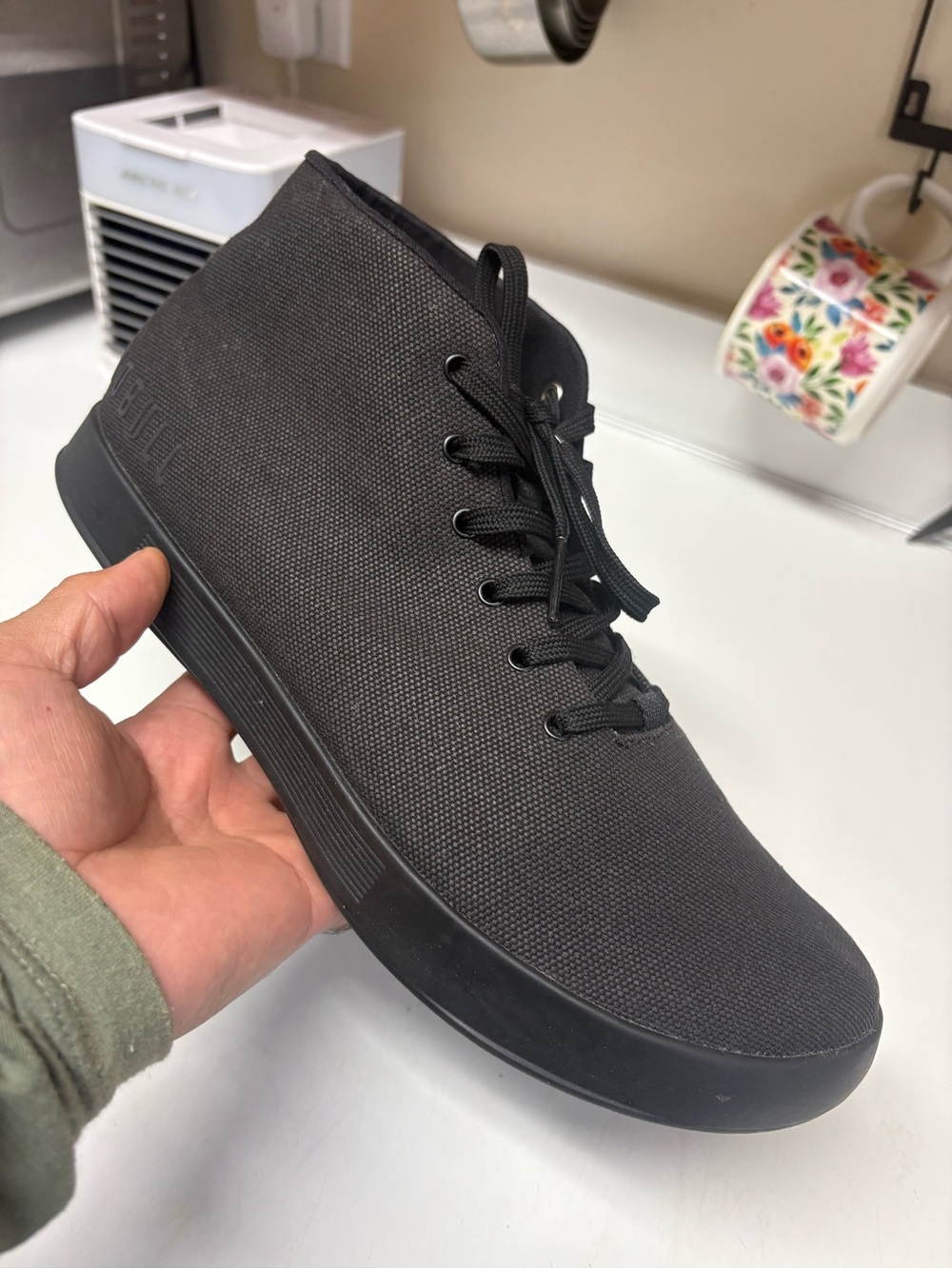 NOBULL Black High-Top Canvas Sneaker size 11.5 been used once like new excellent